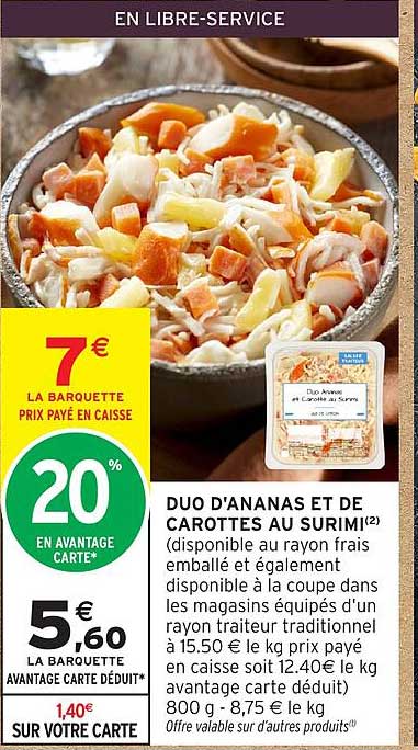 DUO D'ANANAS ET DE CAROTTES AU SURIMI
