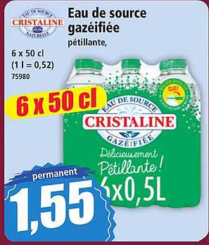 Eau de source gazéifiée pétillante.