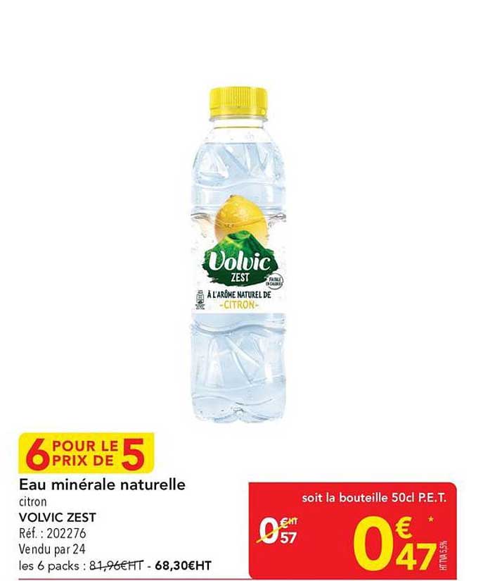 Eau minérale naturelle citron VOLVIC ZEST