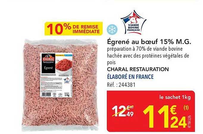 Égréné au bœuf 15% M.G.