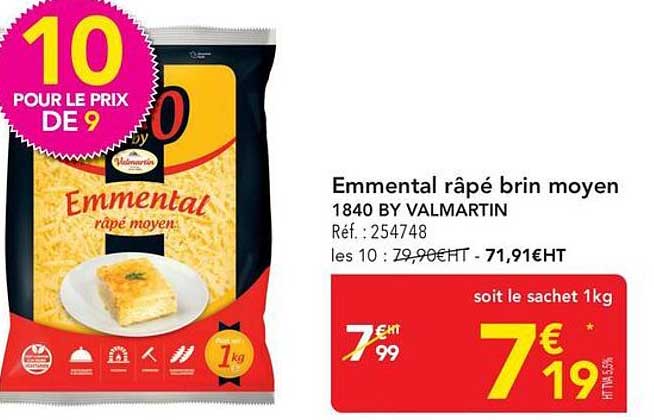 Emmental râpé brin moyen 1840 BY VALMARTIN