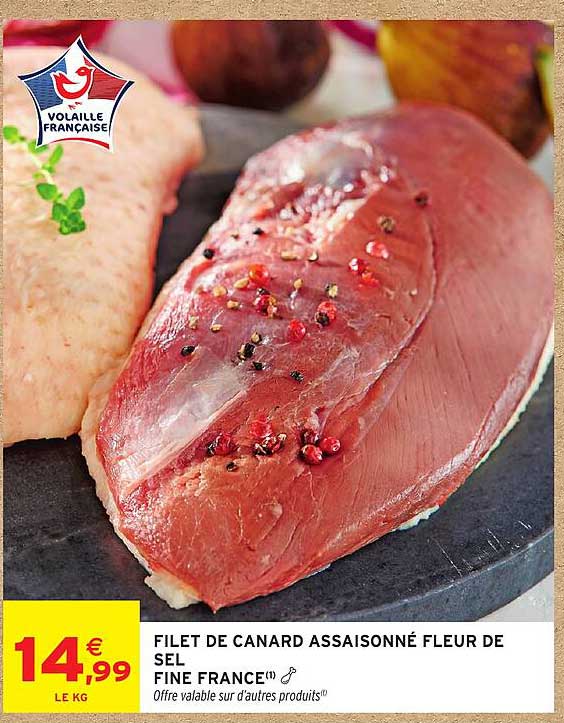 FILET DE CANARD ASSAISONNÉ FLEUR DE SEL FINE FRANCE