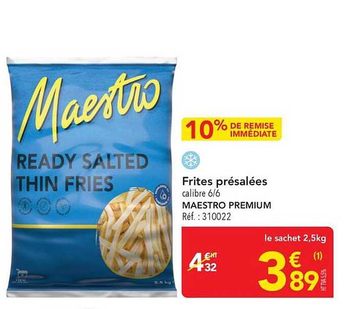 Frites présalées calibre 6/6 MAESTRO PREMIUM Réf. : 310022