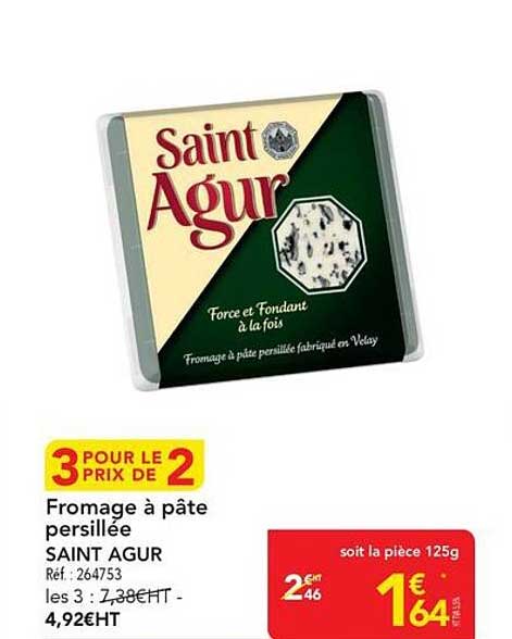 Fromage à pâte persillée SAINT AGUR