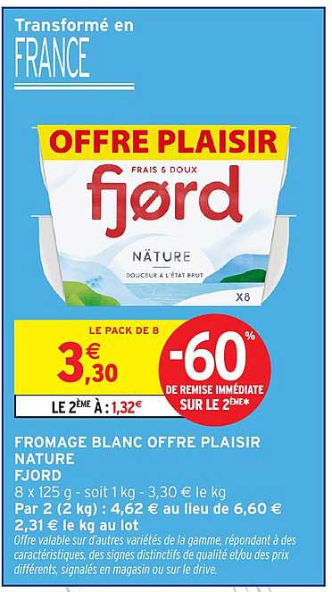 FROMAGE BLANC OFFRE PLAISIR NATURE FJORD