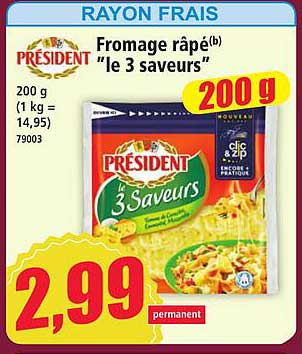 Fromage râpé(b) "le 3 saveurs"