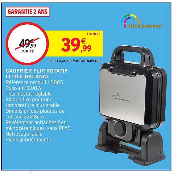 GAUFRIER FLIP ROTATIF LITTLE BALANCE