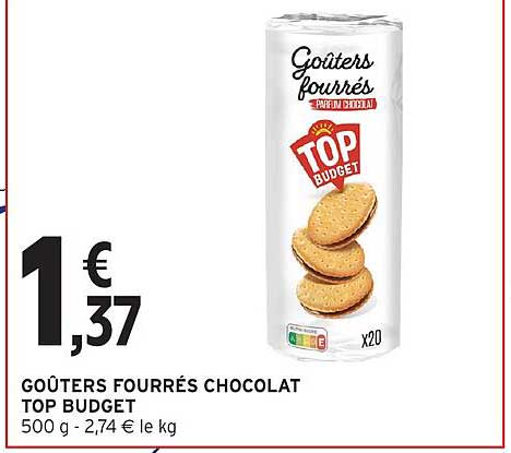 GOÛTERS FOURRÉS CHOCOLAT TOP BUDGET