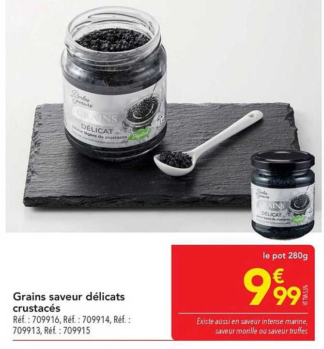 Grains saveur délicats crustacés