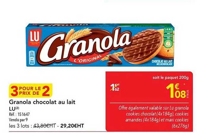 Granola chocolat au lait LU