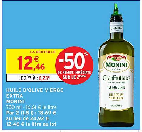 HUILE D'OLIVE VIERGE EXTRA MONINI