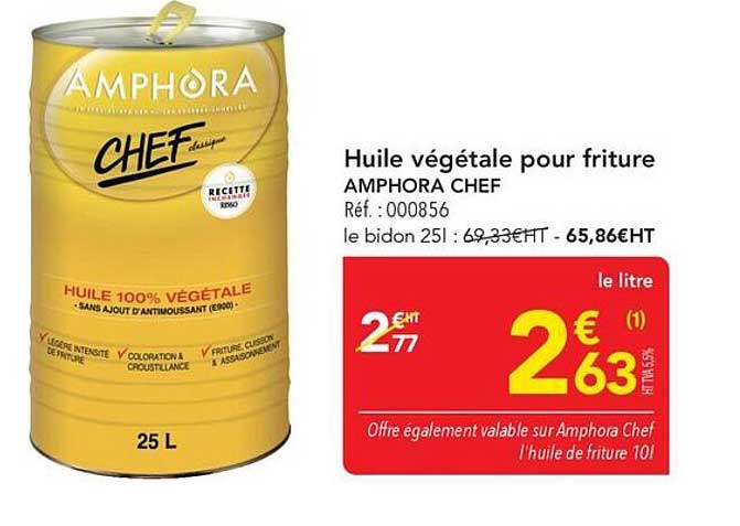 Huile végétale pour friture AMPHORA CHEF