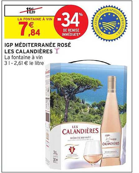 IGP MÉDITERRANÉE ROSÉ LES CALANDIÈRES
