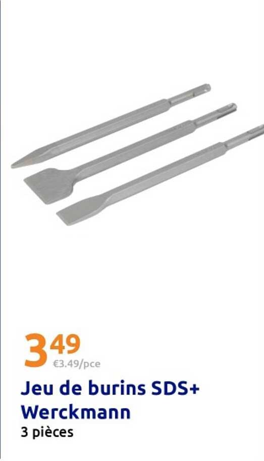 Jeu de burins SDS+ Werckmann 3 pièces