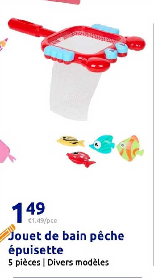 Jouet de bain pêche épuisette