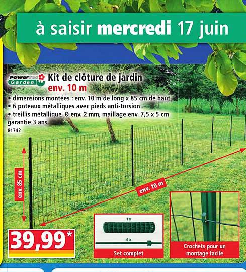 Kit de clôture de jardin env. 10 m