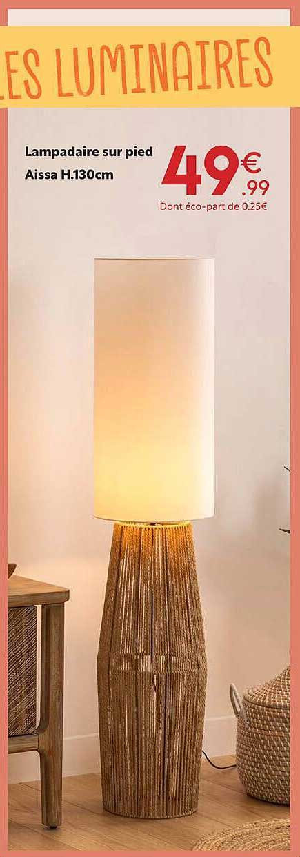 Lampadaire sur pied Aissa H.130cm