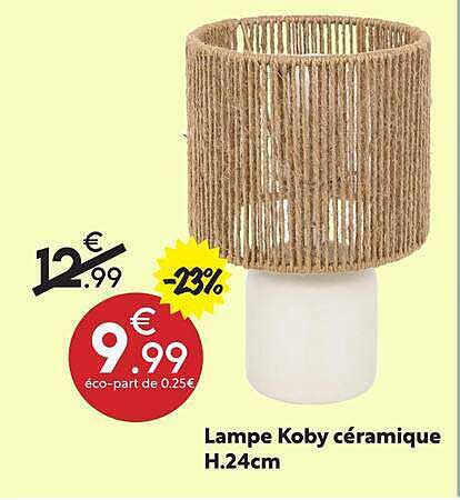 Lampe Koby céramique H.24cm