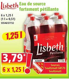 Lisbeth Eau de source fortement pétillante