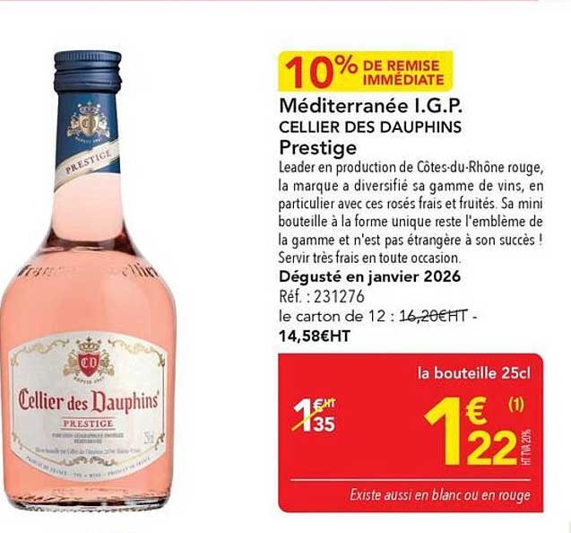 Méditerranée I.G.P. CELLIER DES DAUPHINS Prestige
