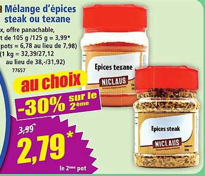 Mélange d’épices steak ou texane