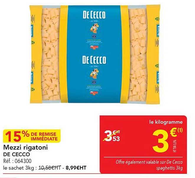 Mezzi rigatoni DE CECCO