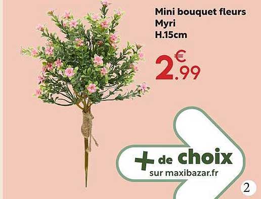 Mini bouquet fleurs Myri H.15cm
