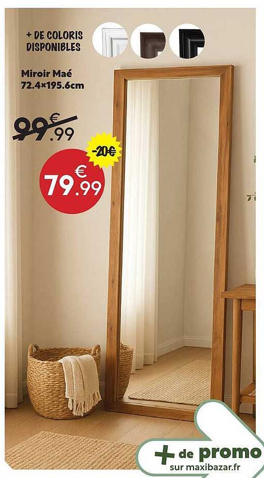Miroir Maé 72.4×195.6cm