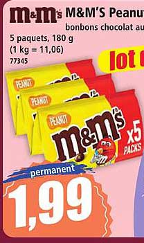 M&M'S Peanut bonbons chocolat au lait