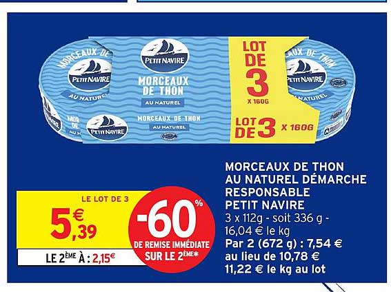 Morceaux de thon au naturel Démarche Responsable Petit Navire