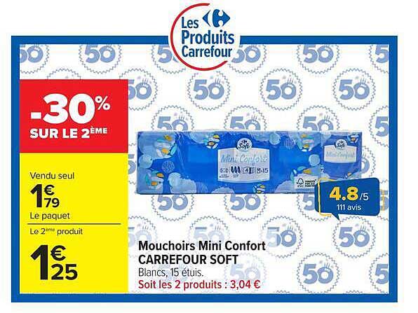 Mouchoirs Mini Confort CARREFOUR SOFT