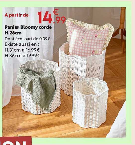 Panier Bloomy corde H.26cm