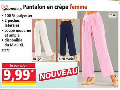 Pantalon en crêpe femme