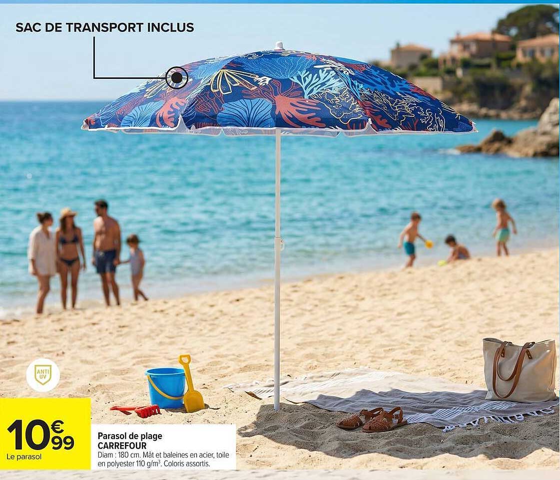 Parasol de plage CARREFOUR