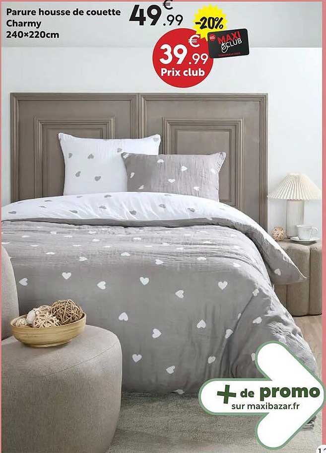 Parure housse de couette Charmy 240×220cm