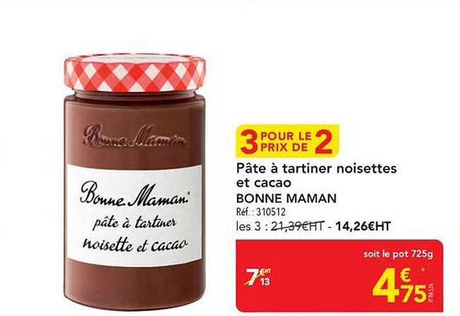 Pâte à tartiner noisettes et cacao BONNE MAMAN
