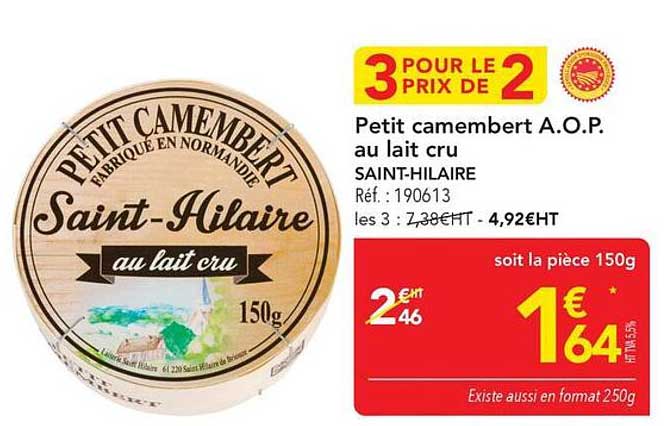 Petit camembert A.O.P. au lait cru SAINT-HILAIRE