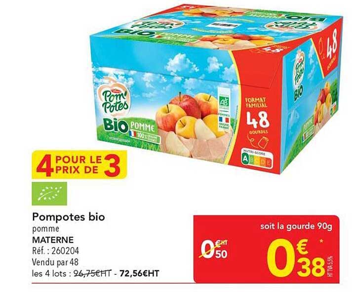 Pompotes bio pomme MATERNE