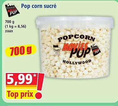 Pop corn sucré