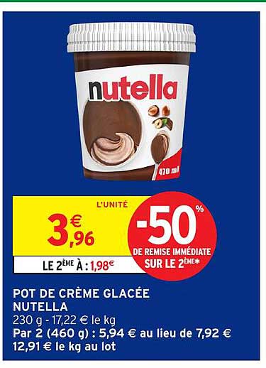 POT DE CRÈME GLACÉE NUTELLA