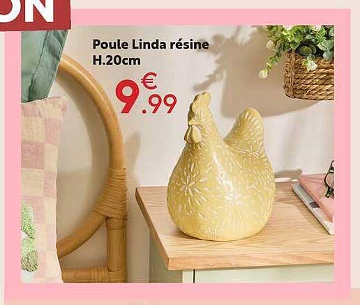 Poule Linda résine H.20cm
