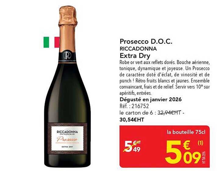 Prosecco D.O.C. RICCADONNA Extra Dry