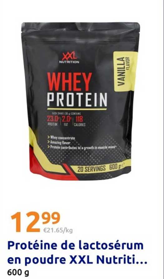 Protéine de lactosérum en poudre XXL Nutriti...