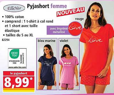 Pyjashort femme