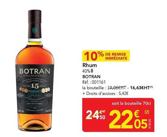 Rhum 40% BOTRAN