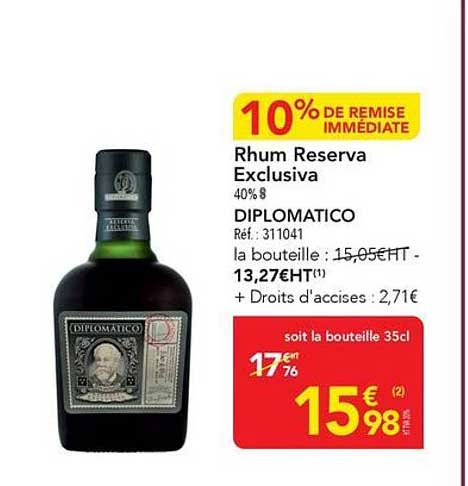 Rhum Reserva Exclusiva 40% 8 DIPLOMATICO