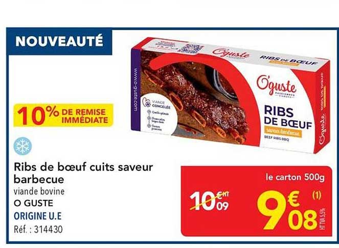 Ribs de bœuf cuits saveur barbecue
