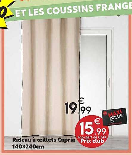 Rideau à œillets Capria 140×240cm