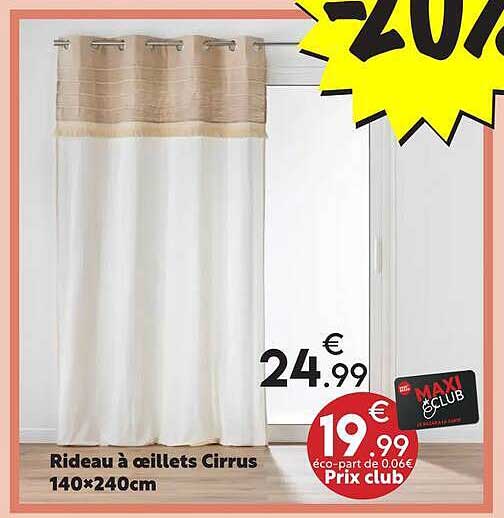 Rideau à œillets Cirrus 140×240cm