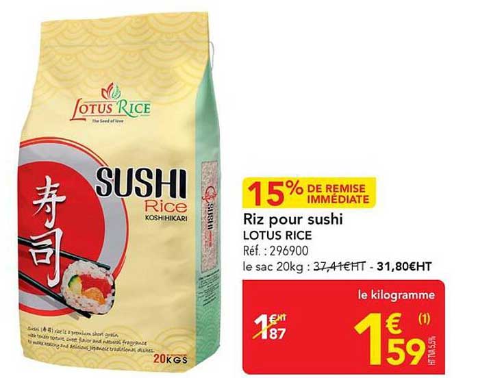 Riz pour sushi LOTUS RICE